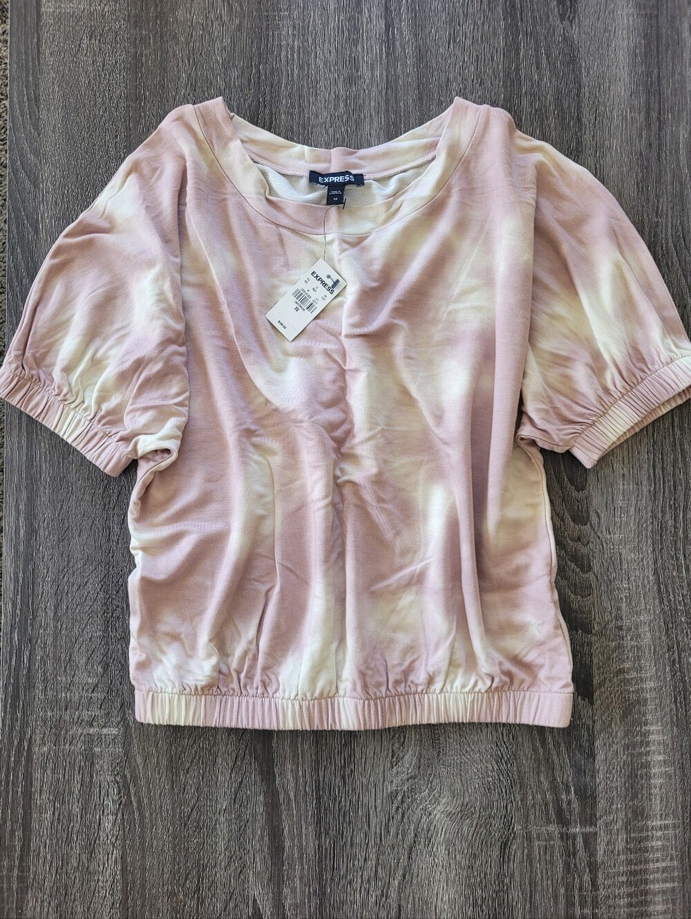 NWT Express Tie Dye Short Sleeve Bubble Sweatshirt